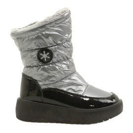Dámské sněhové boty sněhové vločky Filippo DBT3404 Black and Silver černý