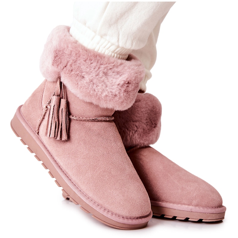 FS1 Mukluki Teplé sněhule Fringe Pink Sorella růžový