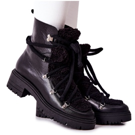 Lewski Shoes Kožené boty zavázané Lewski Black 3116 černý