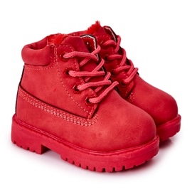 FR1 Dětské zateplené boty Trappers Red Dexter červený