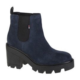 Tommy Hilfiger Essential Semišové boty na středním podpatku W EN0EN01093-C87 námořnická modř
