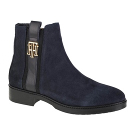 Tommy Hilfiger Interlock Semišové ploché boty W FW0FW05184-DW5 námořnická modř
