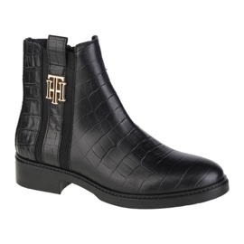 Oblečené ploché boty Tommy Hilfiger Croco Look W FW0FW05348-BDS černý