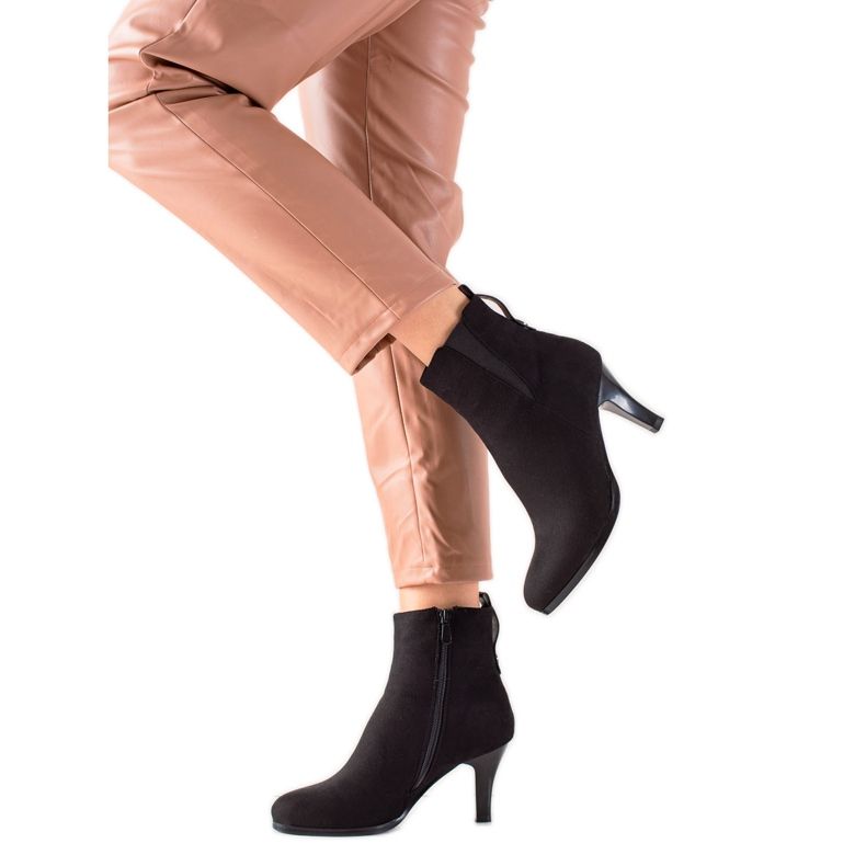 Gogo Teplé kozačky na vysokém podpatku černá