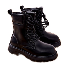 FR1 Klasické dětské černé kozačky se zipem Clarika černá FR1 Klasické dětské černé kozačky se zipem Clarika černá