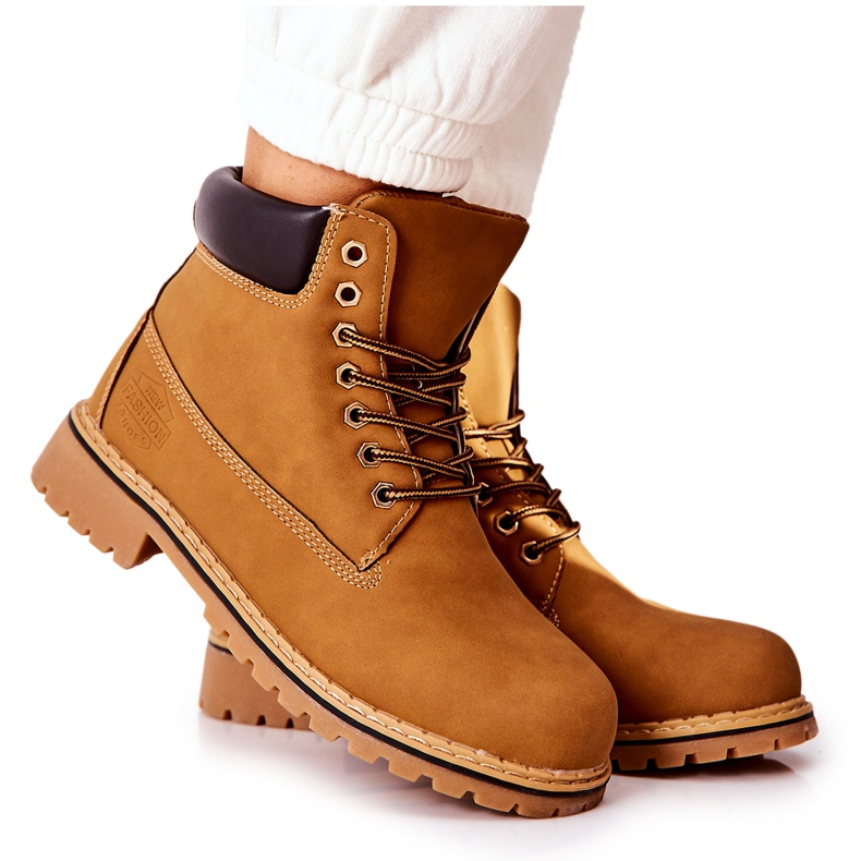 PH1 Dámské trapery zateplené tmavě béžové barvy béžový žlutá