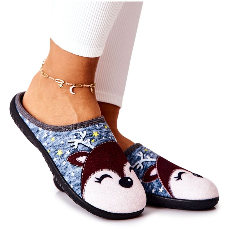 Teplé pantofle sobí modré Taffy modrý