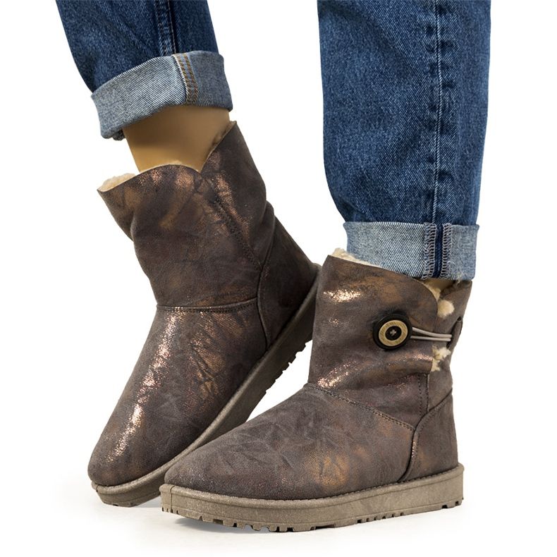 Dámské šedo zlaté sněhule od Kanga šedá zlatý