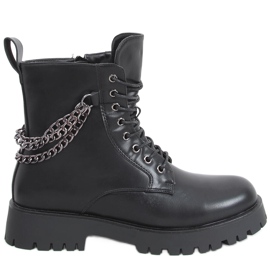 Kozačky kozačky s řetízky Tokio Black černá