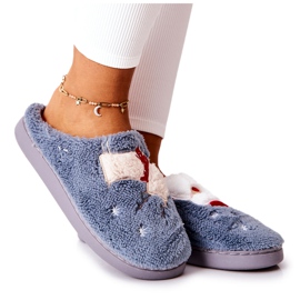 WJ1 Vánoční pantofle Santa Claus a šedý sob šedá WJ1 Vánoční pantofle Santa Claus a šedý sob šedá