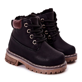 WT1 Dětské černé zateplené Trappers Boots Black Royals černý