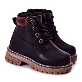 WT1 Dětské zateplené boty Trappers Navy Blue Royals námořnická modř