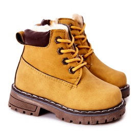 WT1 Dětské zateplené boty Trappers Yellow Royals žluť