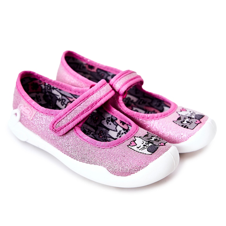 BEFADO S.A. Pantofle Balerína Befado Cats 114X465 Růžové růžový