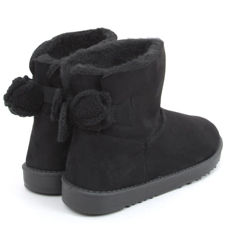 Emusy s vlněnou mašlí Kelly Black černá