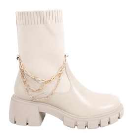 Kozačky se svrškem Grace Beige béžový Kozačky se svrškem Grace Beige béžový