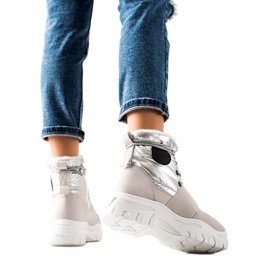 TRENDI Ležérní boty do sněhu stříbrný šedá