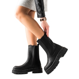 Seastar Vysoké boty s eko kůží černý