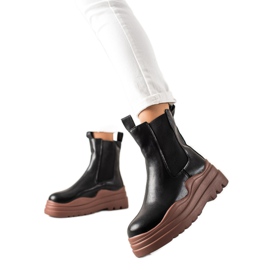 TRENDI Chelsea Boty Na Módní Platformě černý