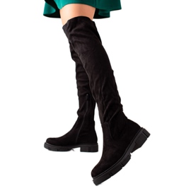 Laura Mode Klasické kozačky černá Laura Mode Klasické kozačky černá