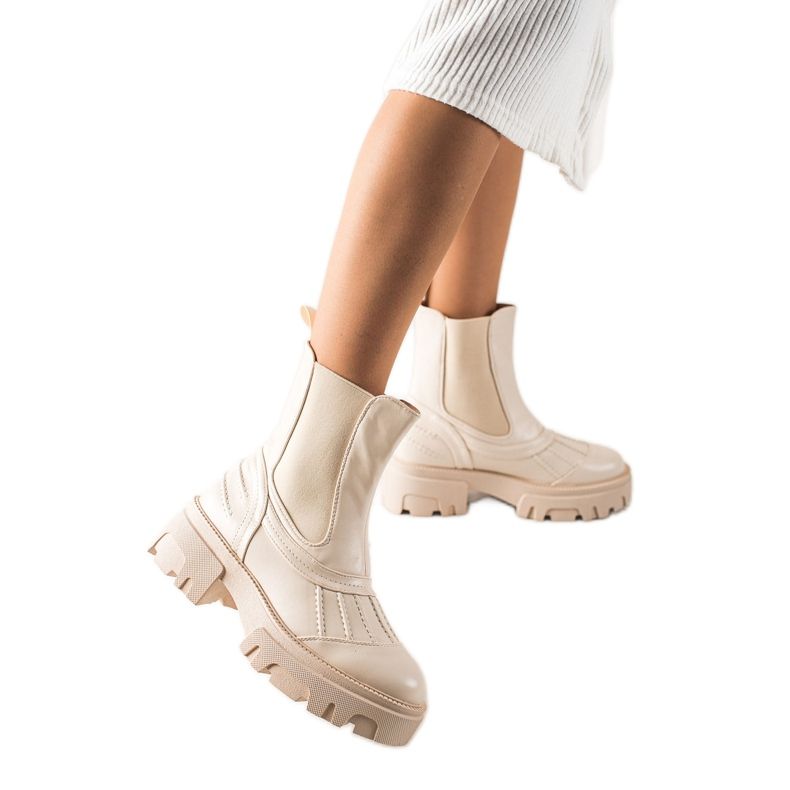 Seastar Béžové nazouvací kozačky béžový