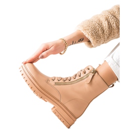 Marquiz Boty S Ozdobným Zlatým Zipem béžový Marquiz Boty S Ozdobným Zlatým Zipem béžový