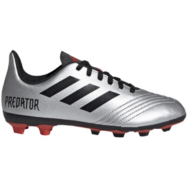 Kopačky Adidas Predator 19.4 FxG Jr G25822 stříbrný Kopačky Adidas Predator 19.4 FxG Jr G25822 stříbrný