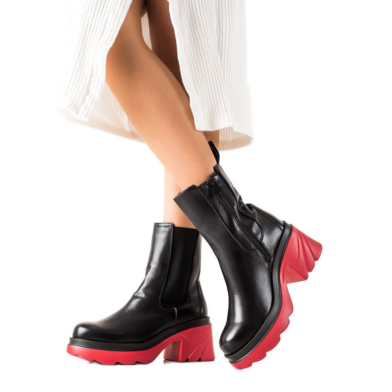 Seastar Boty S Barevnou Platformou černá Seastar Boty S Barevnou Platformou černá