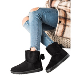 TRENDI Black Suede Mukluki černý