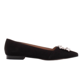 Marco Shoes Baleríny s ozdobnými kamínky černý