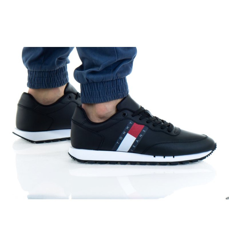 Tommy Hilfiger Boty Tommy Jeans Leather Bds M EMOEM00898 bílý černá červené