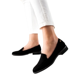 M.Daszyński Elegantní semišové mokasíny černá