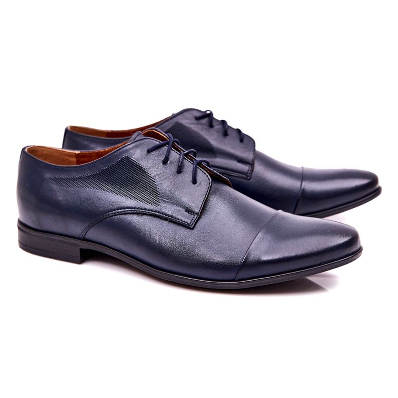 Bednarek Polish Shoes Pánské kožené pantofle Bednarek Navy Blue modrý