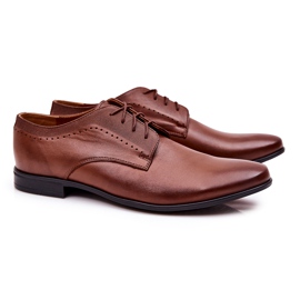 Bednarek Polish Shoes Elegantní kožené boty Bednarek 724 Brown hnědý