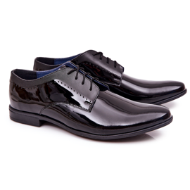 Bednarek Polish Shoes Elegantní lakované kožené boty Bednarek 724 Black černý