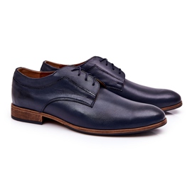 Bednarek Polish Shoes Elegantní kožené boty Bednarek 684 Navy blue modrý