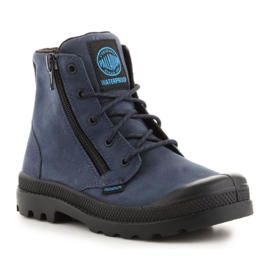 Boty Palladium Pampa Hi Lea Gusset Jr 52744-432 modrý Boty Palladium Pampa Hi Lea Gusset Jr 52744-432 modrý