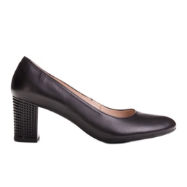 Marco Shoes Hladké černé boty 1170P s 3D podpatkem černý