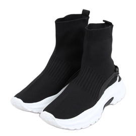 Ponožkové kotníkové boty Gina Black černá Ponožkové kotníkové boty Gina Black černá