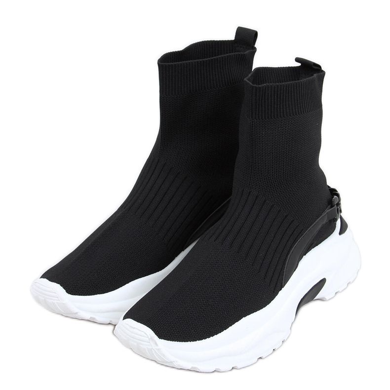 Ponožkové kotníkové boty Gina Black černá Ponožkové kotníkové boty Gina Black černá