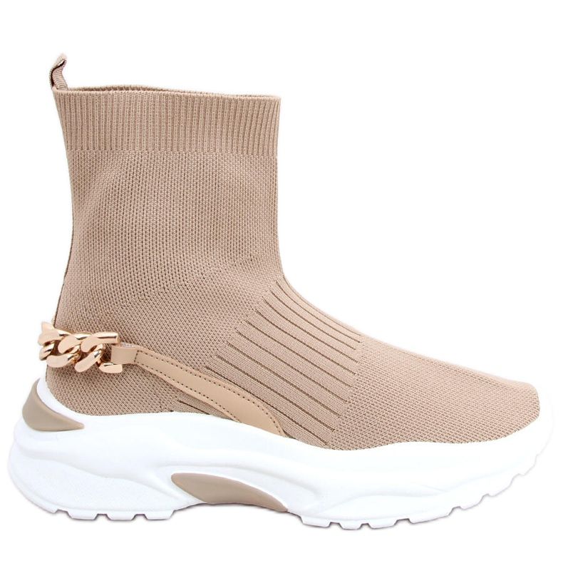 Ponožkové kotníkové boty Gina Khaki béžový
