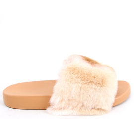 Emy Camel ombre kožešinové pantofle béžový hnědý Emy Camel ombre kožešinové pantofle béžový hnědý