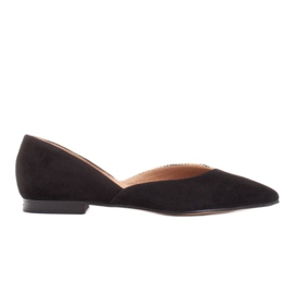 Marco Shoes Balerínky v kombinaci semiše a copánků černý