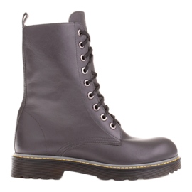 Marco Shoes Vysoké kotníkové boty, kozačky zavázané na průsvitné podrážce šedá