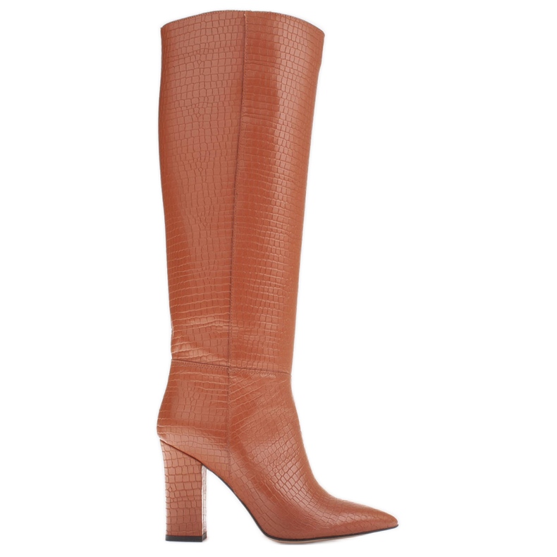 Marco Shoes Kozačky Kate se širším svrškem hnědý