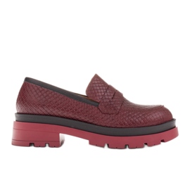 Marco Shoes Mokasíny se silnou podrážkou červený