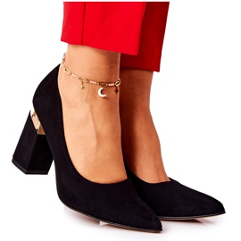 Lewski Shoes Semišové lodičky Lewski 3117 Black černý