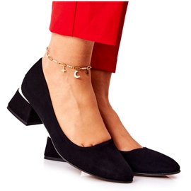 Lewski Shoes Semišové lodičky Lewski 3118 Black černý
