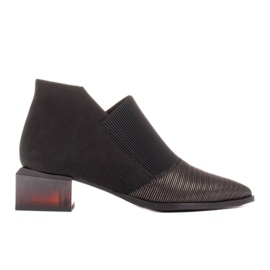 Marco Shoes Nubukové boty s gumou v horní části černý