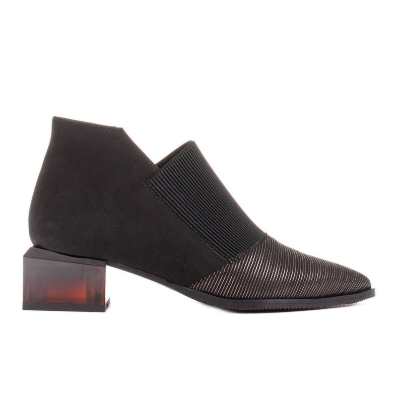 Marco Shoes Nubukové boty s gumou v horní části černá Marco Shoes Nubukové boty s gumou v horní části černá